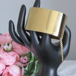 Michael Kors Wide Square Hingle Bangle Gold Toned